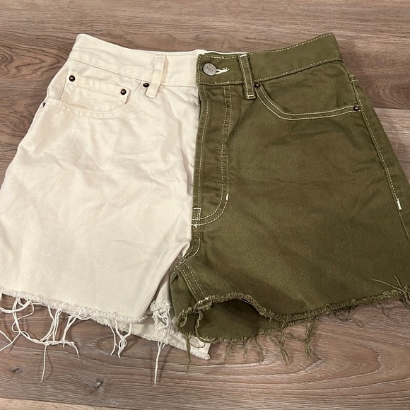 PacSun Pants - PacSun two tone denim cut off shorts 26